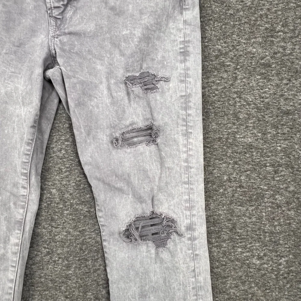American Eagle Airflex+ Skinny Jeans Mens Grey Distressed Acid Wash Denim 33 - Picture 4 of 11